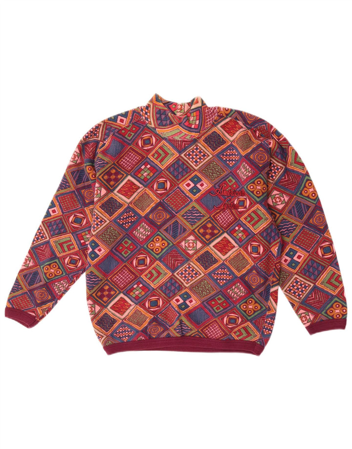 American System Womens Sweatshirt Jumper UK 6 XS Multicoloured Patchwork