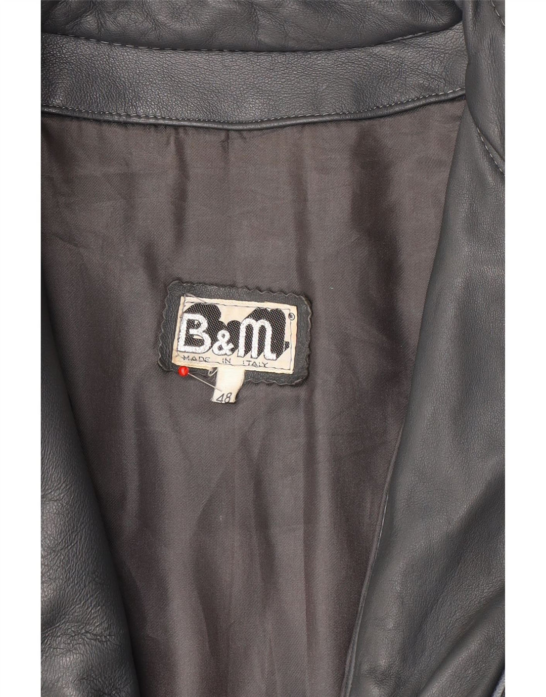Vintage Mens Leather Jacket IT 48 Medium Grey Leather