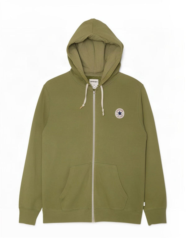 Converse Mens Zip Hoodie Sweater XL Green Cotton