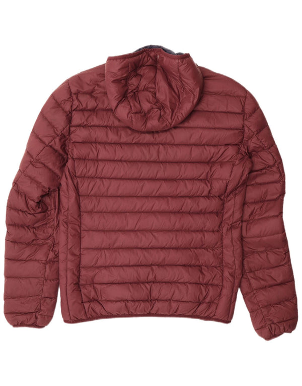 Schott Mens Hooded Padded Jacket UK 40 Large Burgundy Nylon