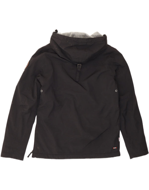 Napapijri Mens Graphic Hooded Anorak Jacket UK 38 Medium Black Polyester