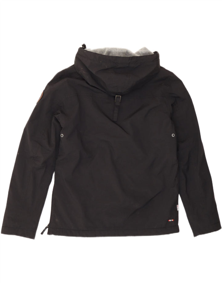 Napapijri Mens Graphic Hooded Anorak Jacket UK 38 Medium Black Polyester