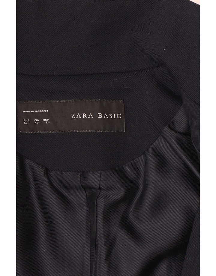 Zara Womens Overcoat UK 6 XS Navy Blue