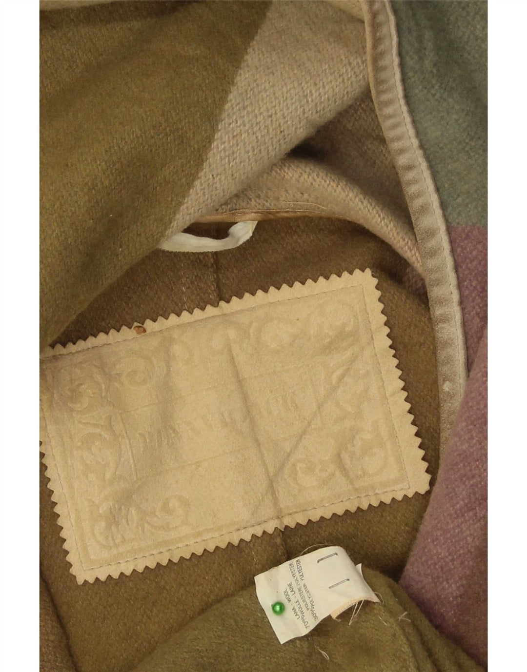 Vintage Womens Hooded Oversized Duffle Coat IT 42 Medium Khaki Check Wool