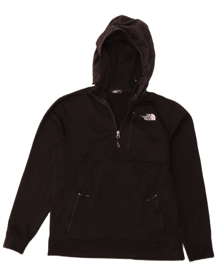 THE NORTH FACE Mens Zip Neck Hoodie Jumper Large Black Polyester