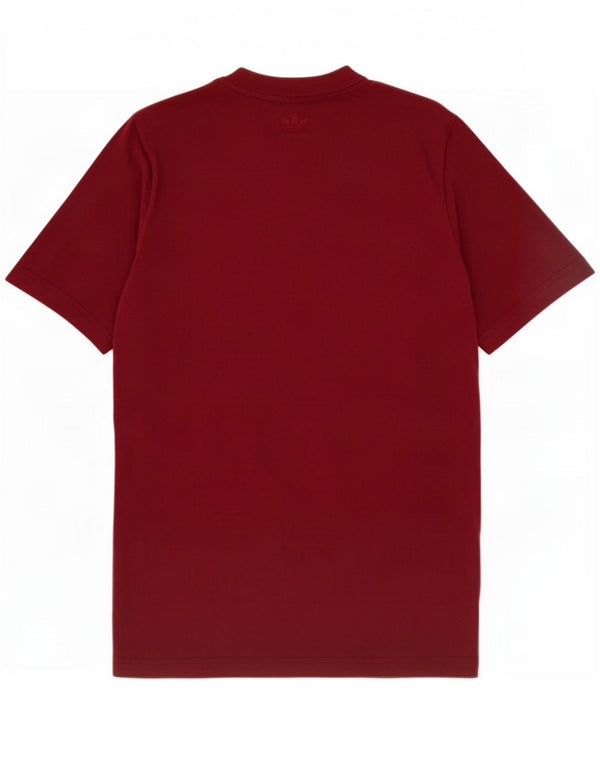 Adidas Mens Graphic T-Shirt Top Medium Burgundy Cotton