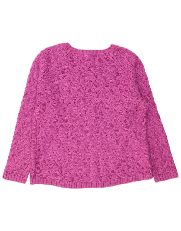 Marks & Spencer Womens Boat Neck Jumper Sweater UK 12 Medium Purple Acrylic