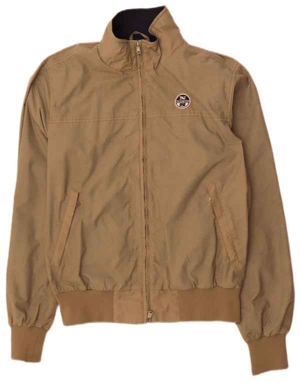 North Sails Mens Bomber Jacket UK 40 Large Beige Nylon