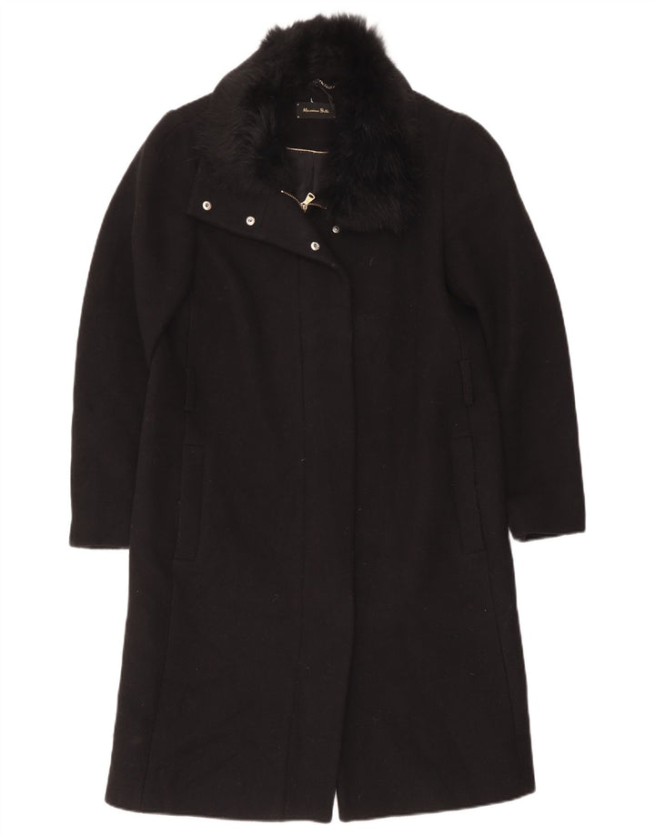 Massimo Dutti Womens Overcoat EU 40 Medium Black
