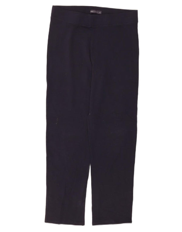 Marks & Spencer Womens Tracksuit Trousers UK 14 Large W34 L30 Navy Blue