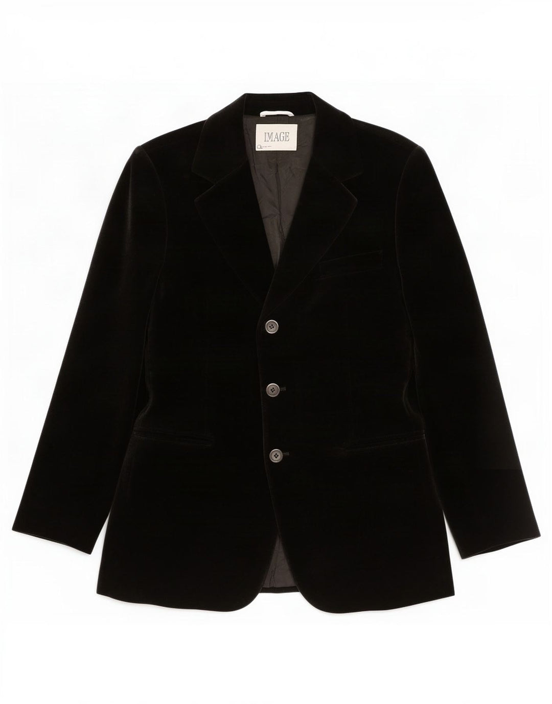 Vintage Womens 3 Button Velvet Blazer Jacket UK 14 Medium Black