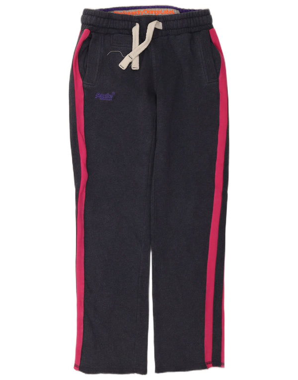Superdry Womens Classic Fit Tracksuit Trousers UK 10 Small Grey Colourblock