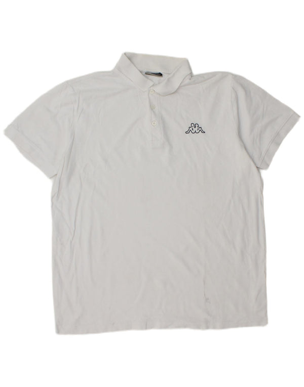 KAPPA Mens Polo Shirt Large White Cotton