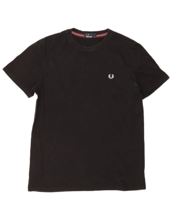 Fred Perry Mens T-Shirt Top Medium Black Cotton