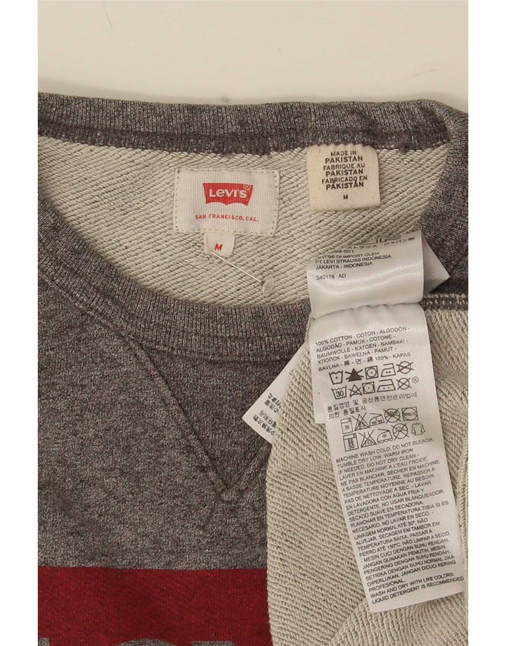 Levi's Womens Graphic Sweatshirt Jumper Medium Grey Flecked Classic