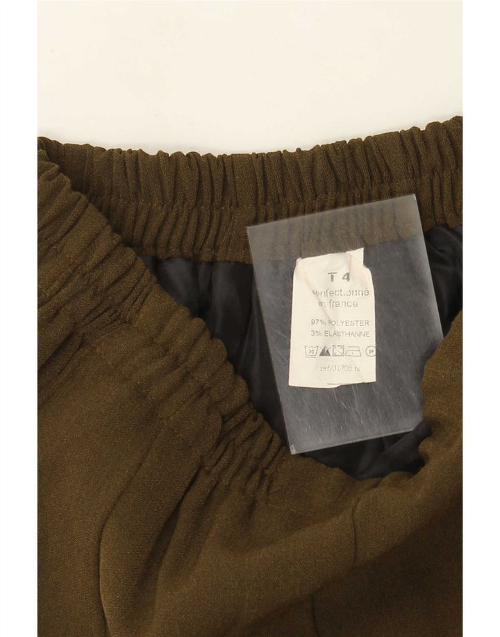 Vintage Womens A-Line Skirt W28 Medium Khaki Polyester