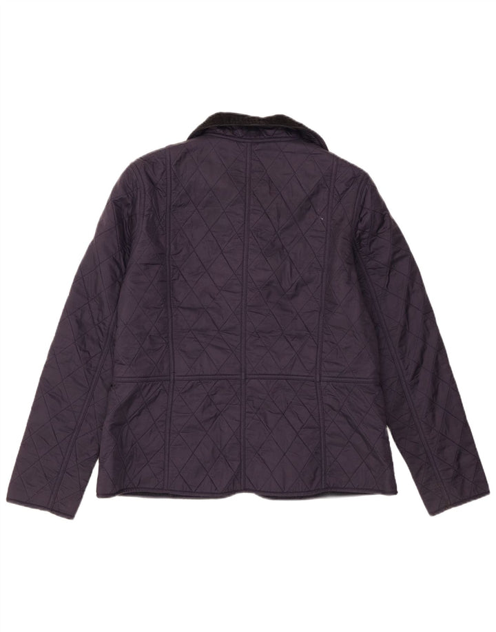 Barbour Womens Quilted Jacket UK 14 Large Navy Blue Colourblock