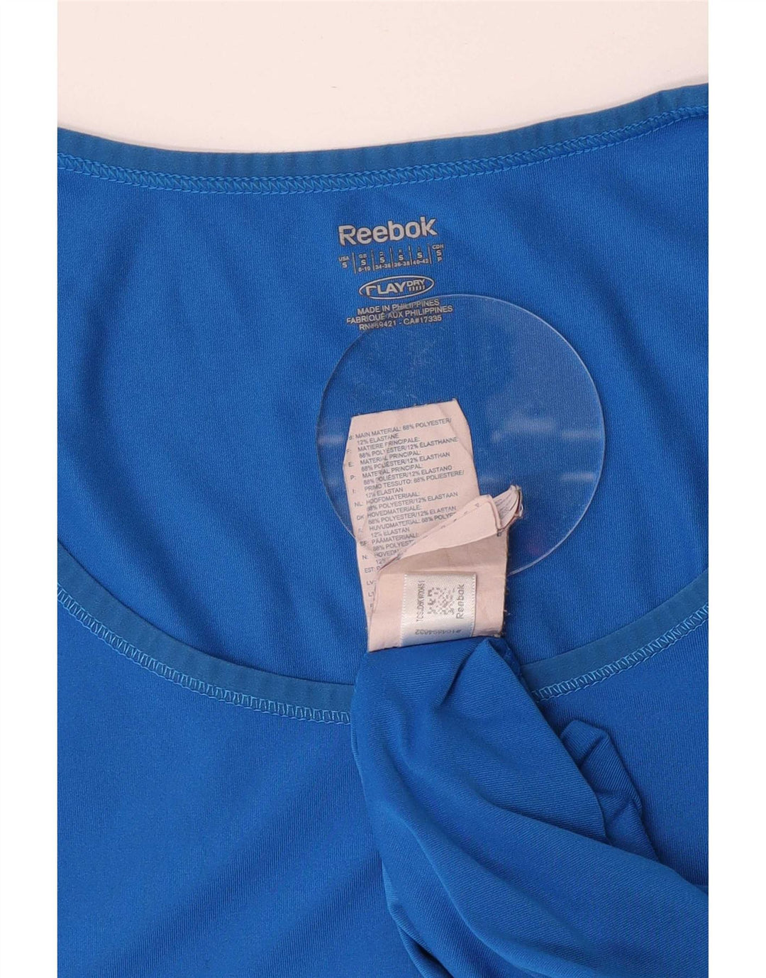 Reebok Womens T-Shirt Top UK 8/10 Small Blue Polyester