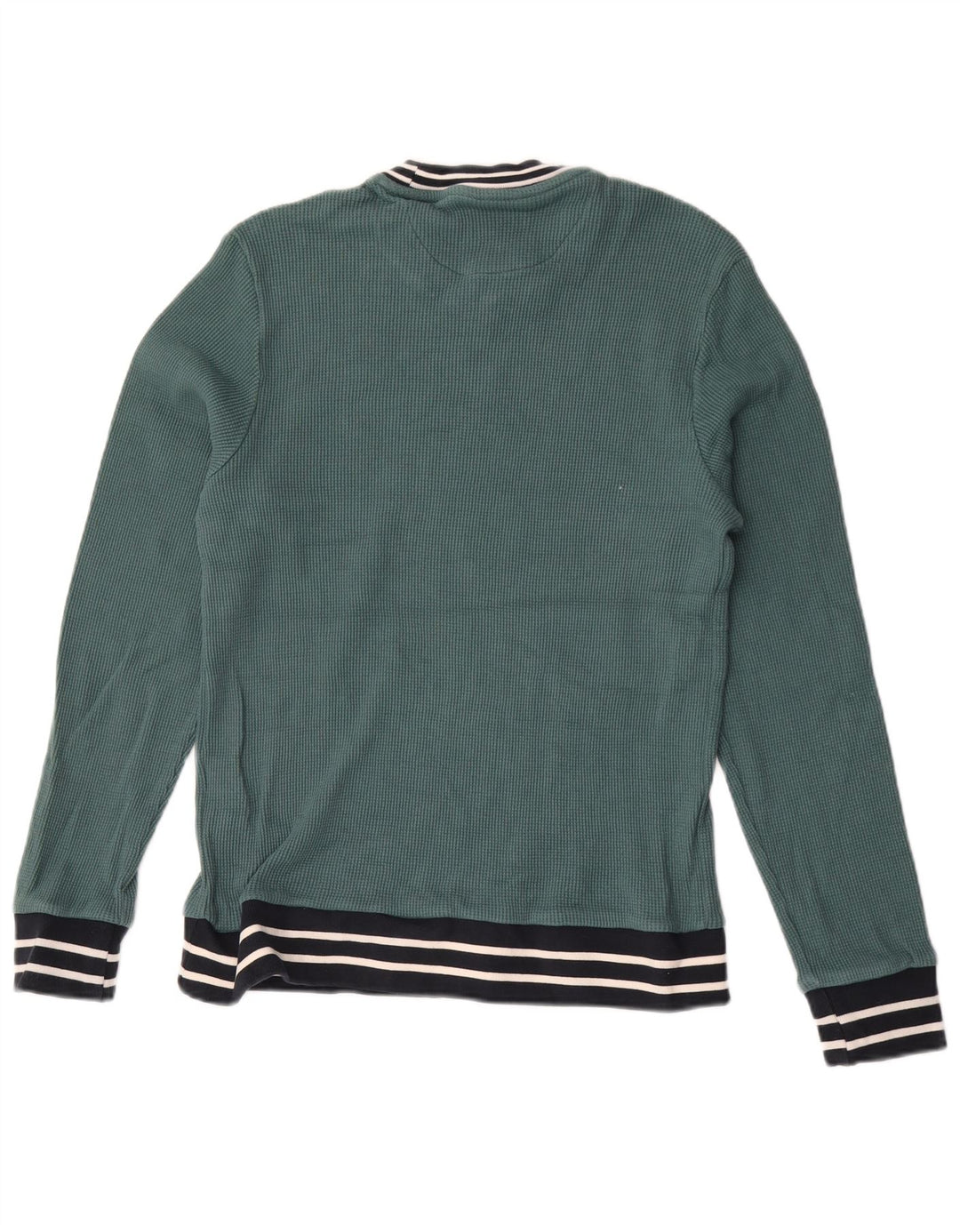 Farah Mens Sweatshirt Jumper Medium Green Striped Cotton