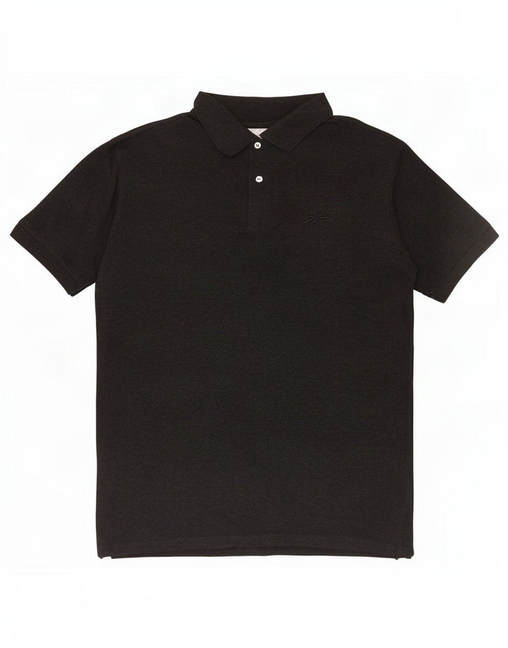 Reebok Mens Polo Shirt Large Black Cotton