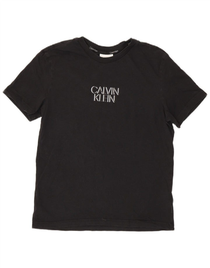 Calvin Klein Mens Graphic T-Shirt Top Medium Black Cotton