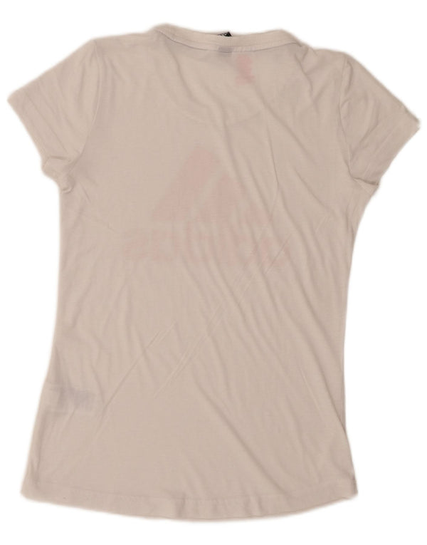 Adidas Girls Graphic T-Shirt Top 14-15 Years White Polyester