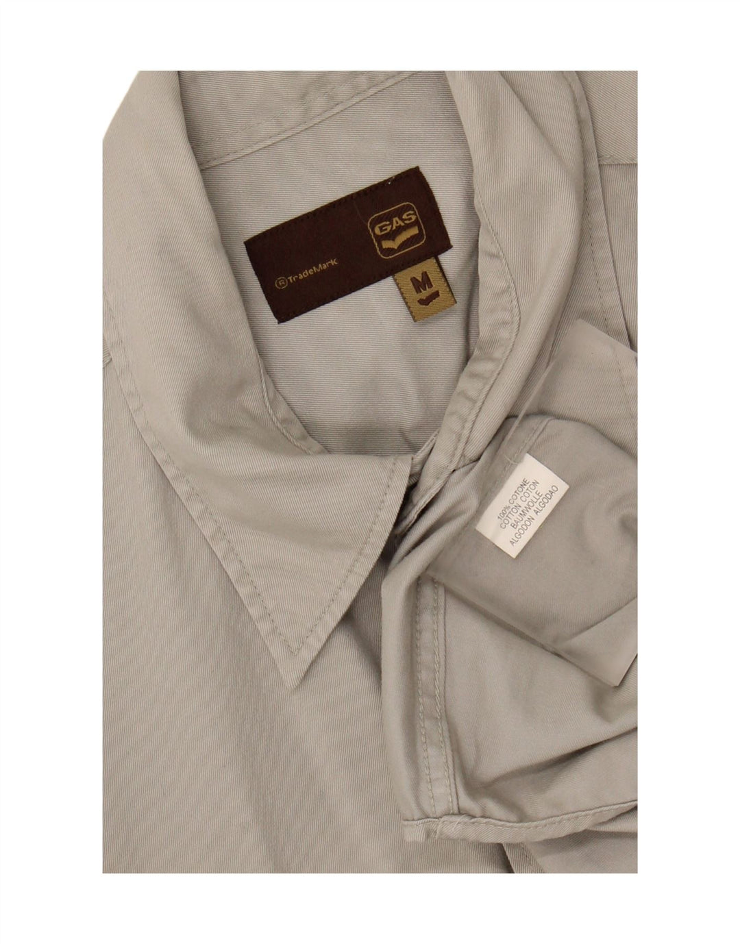GAS Mens Shirt Medium Grey Cotton Vintage Gas and Second-Hand Gas from Messina Hembry 