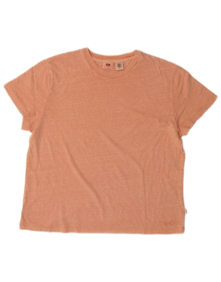 LEVI'S Womens T-Shirt Top UK 14 Medium Orange