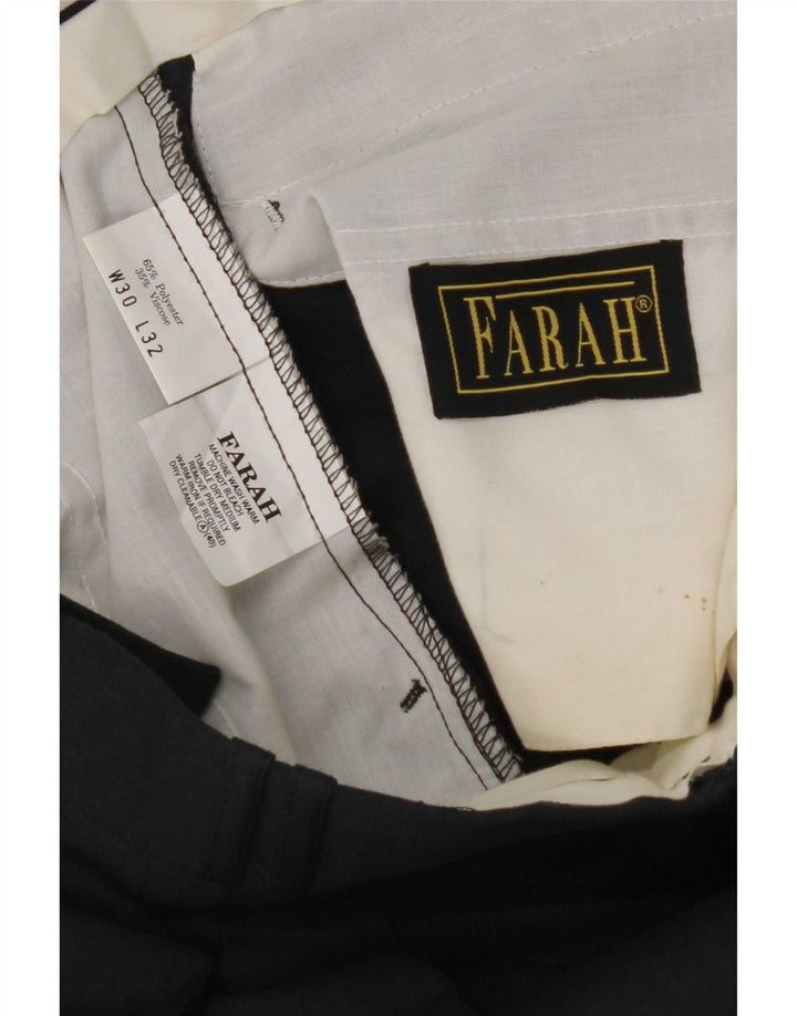 Farah Mens Pegged Suit Trousers W30 L28 Navy Blue Polyester