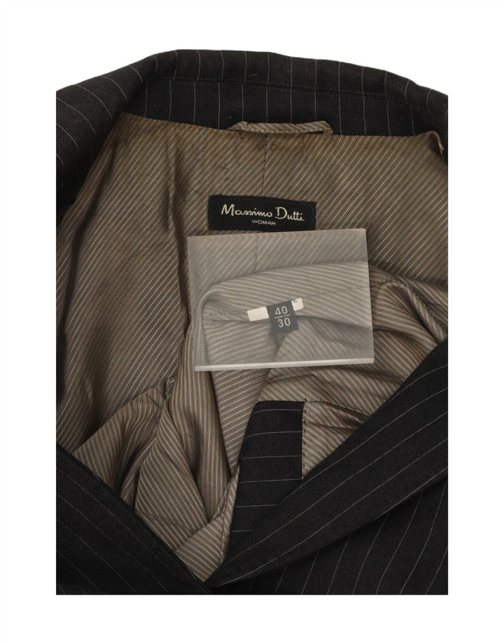 MASSIMO DUTTI Womens 2 Button Blazer Jacket EU 40 Medium Black Pinstripe Vintage Massimo Dutti and Second-Hand Massimo Dutti from Messina Hembry 