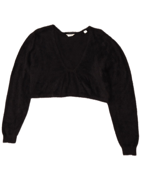 Jack Wills Womens Bolero Jumper UK 12 Medium Black Cotton