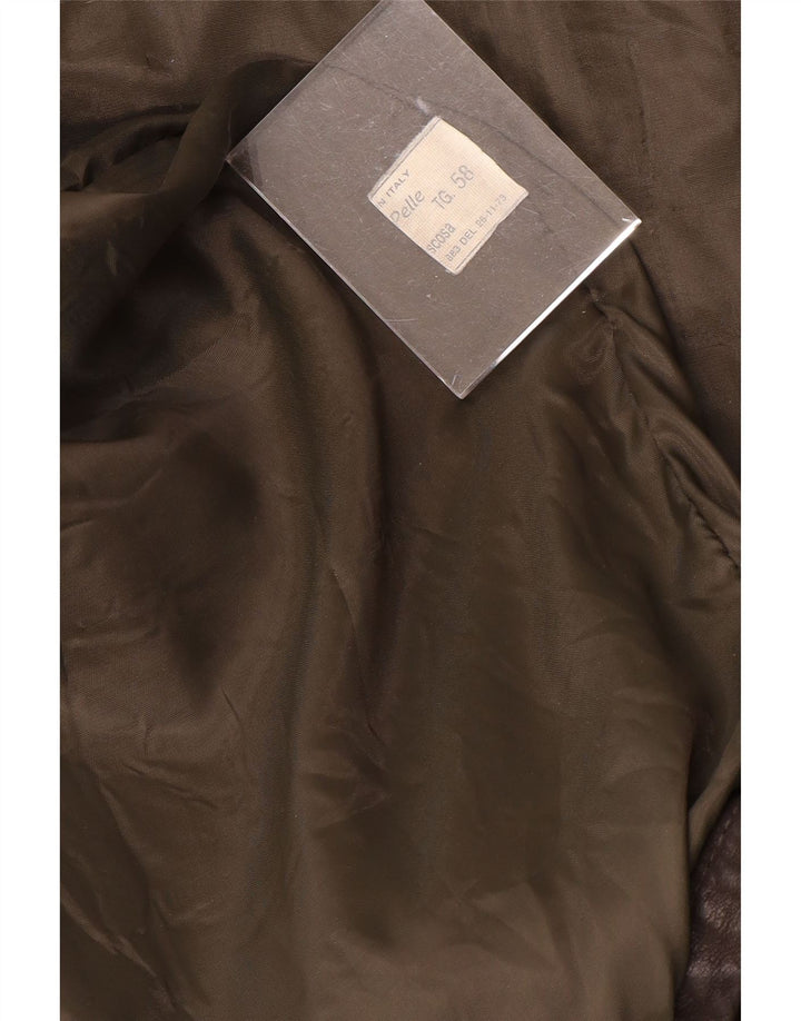 VINTAGE Mens Leather Jacket UK 40 Large Brown Leather