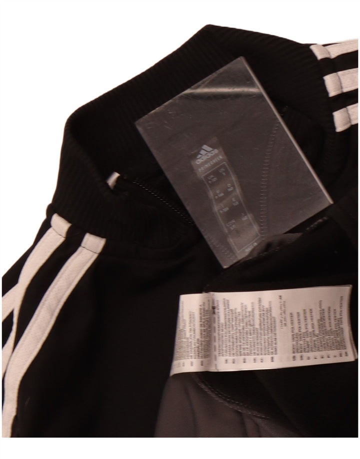 Adidas Boys Tracksuit Top Jacket 9-10 Years Black Polyester