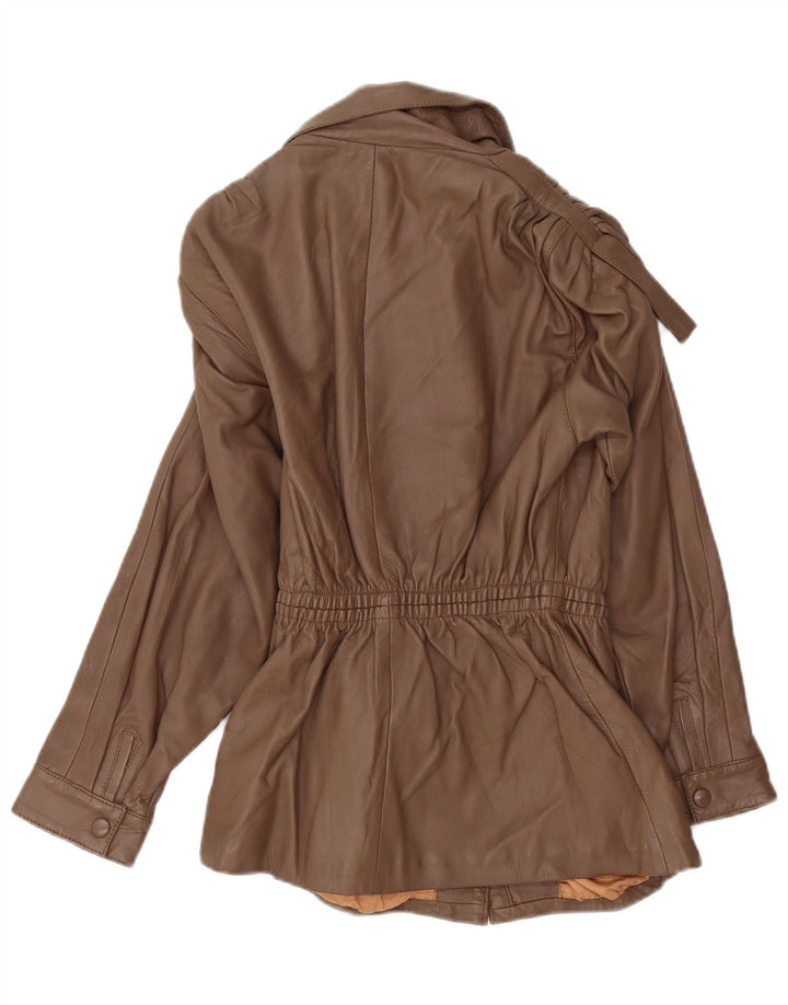 Vintage Womens Leather Jacket IT 38 XS Brown