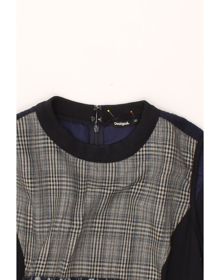 DESIGUAL Womens Sleeveless Sheath Dress EU 46 XL Navy Blue Patchwork Vintage Desigual and Second-Hand Desigual from Messina Hembry 