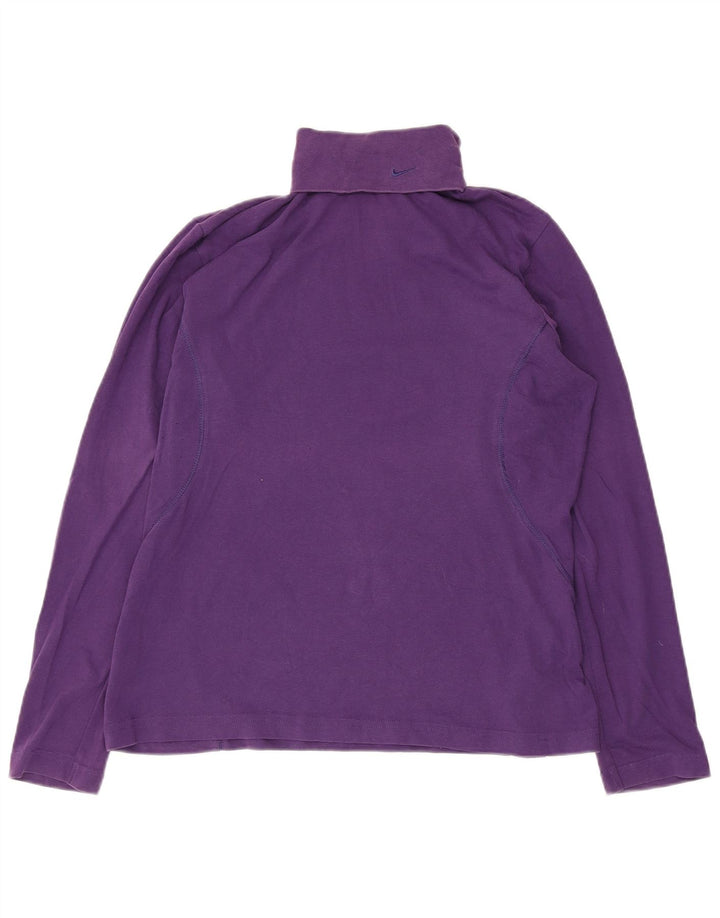 Nike Womens Roll Neck Top Long Sleeve Large Purple