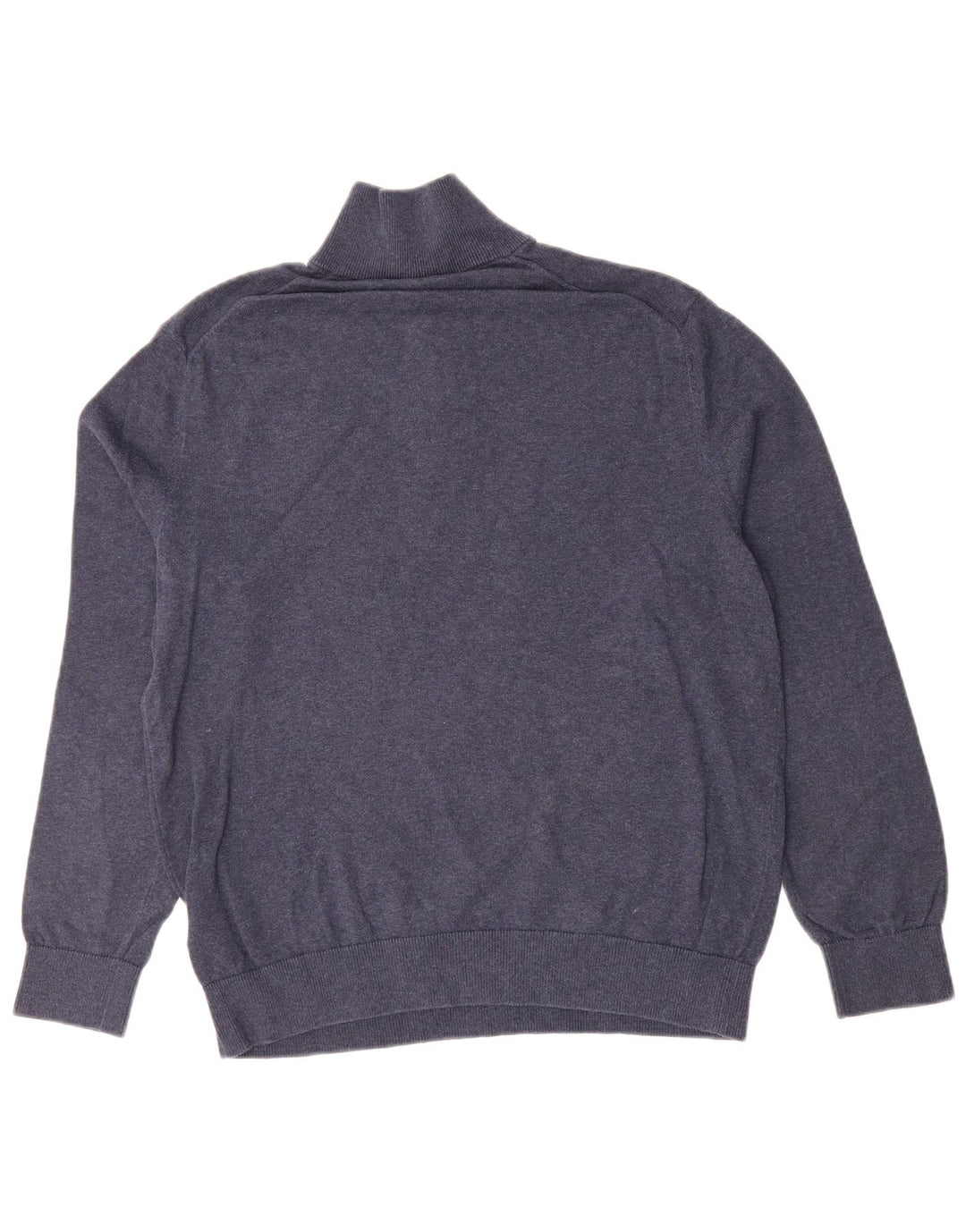 NAUTICA Mens Zip Neck Jumper Sweater Medium Navy Blue Cotton