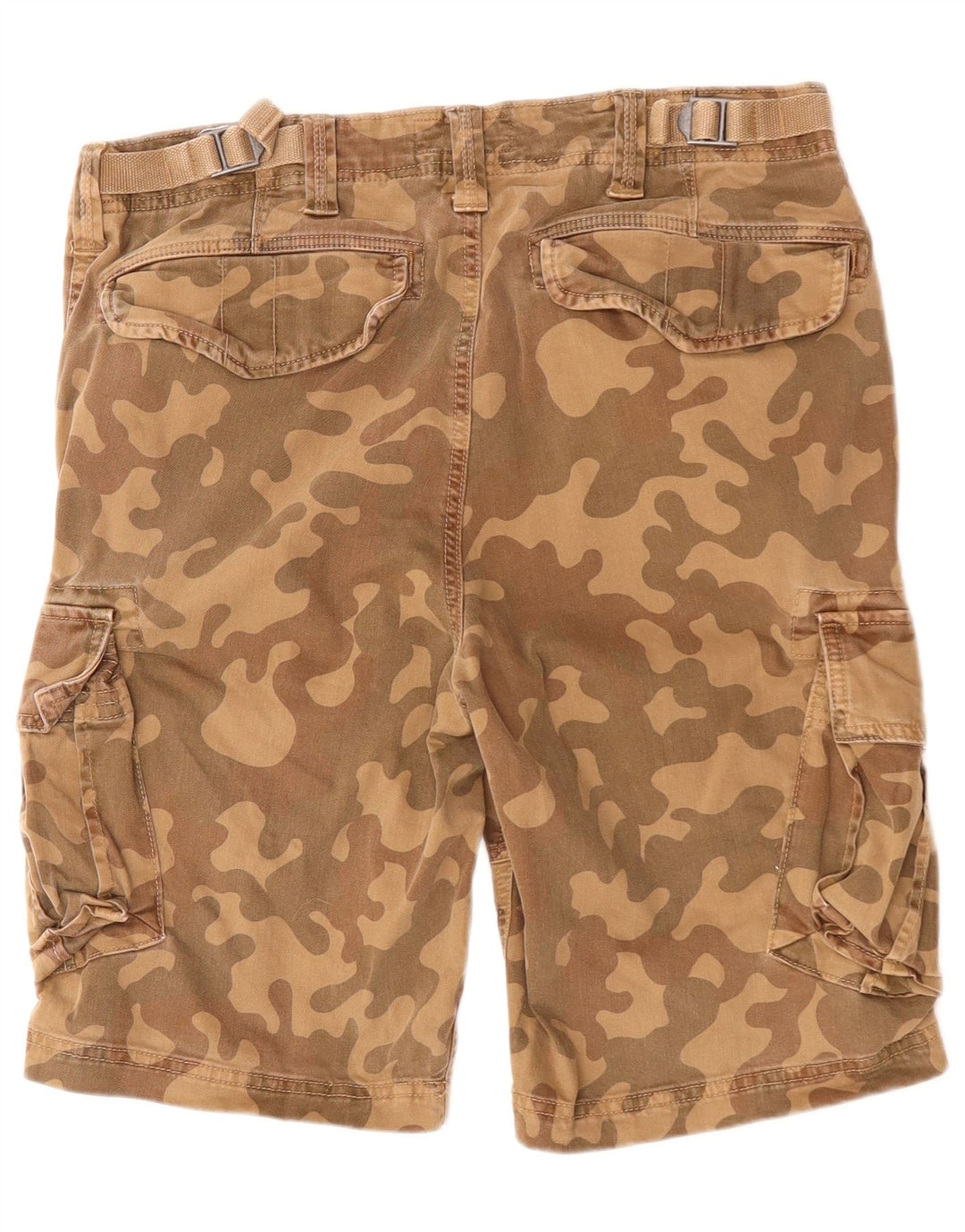 SUPERDRY Mens Cargo Shorts W32 Medium Brown Camouflage Cotton