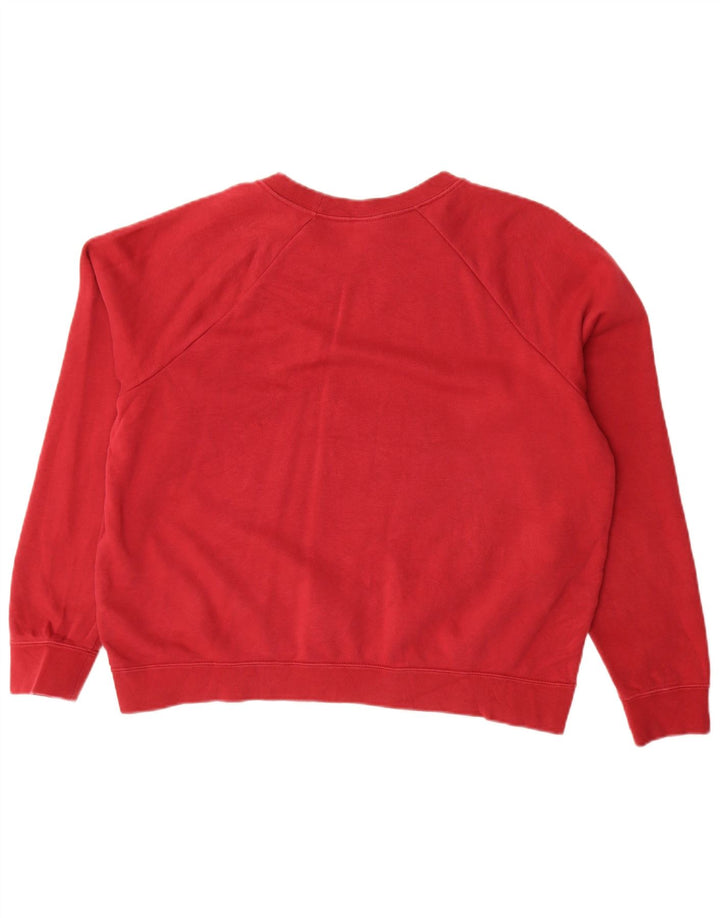 Nike Womens Oversized Sweatshirt Jumper UK 16 Large Red Cotton