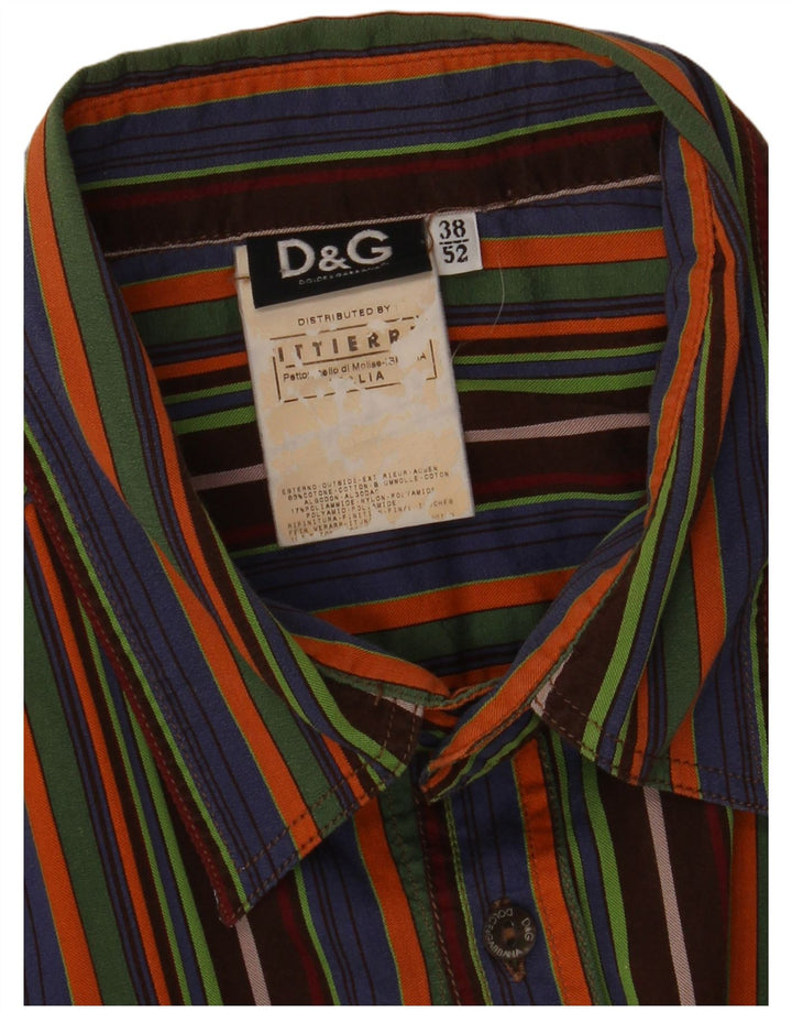 Dolce & Gabbana Mens Shirt Size 38 Medium Multicoloured Striped Cotton