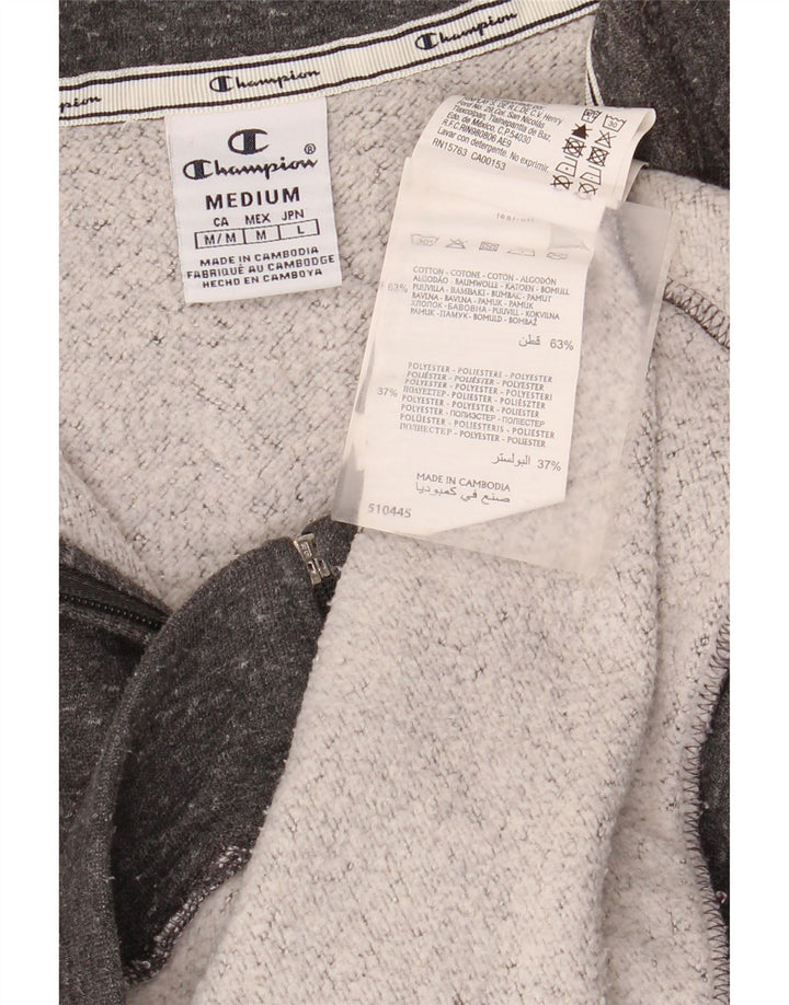 Champion Womens Oversized Tracksuit Top Jacket UK 14 Medium Grey Flecked