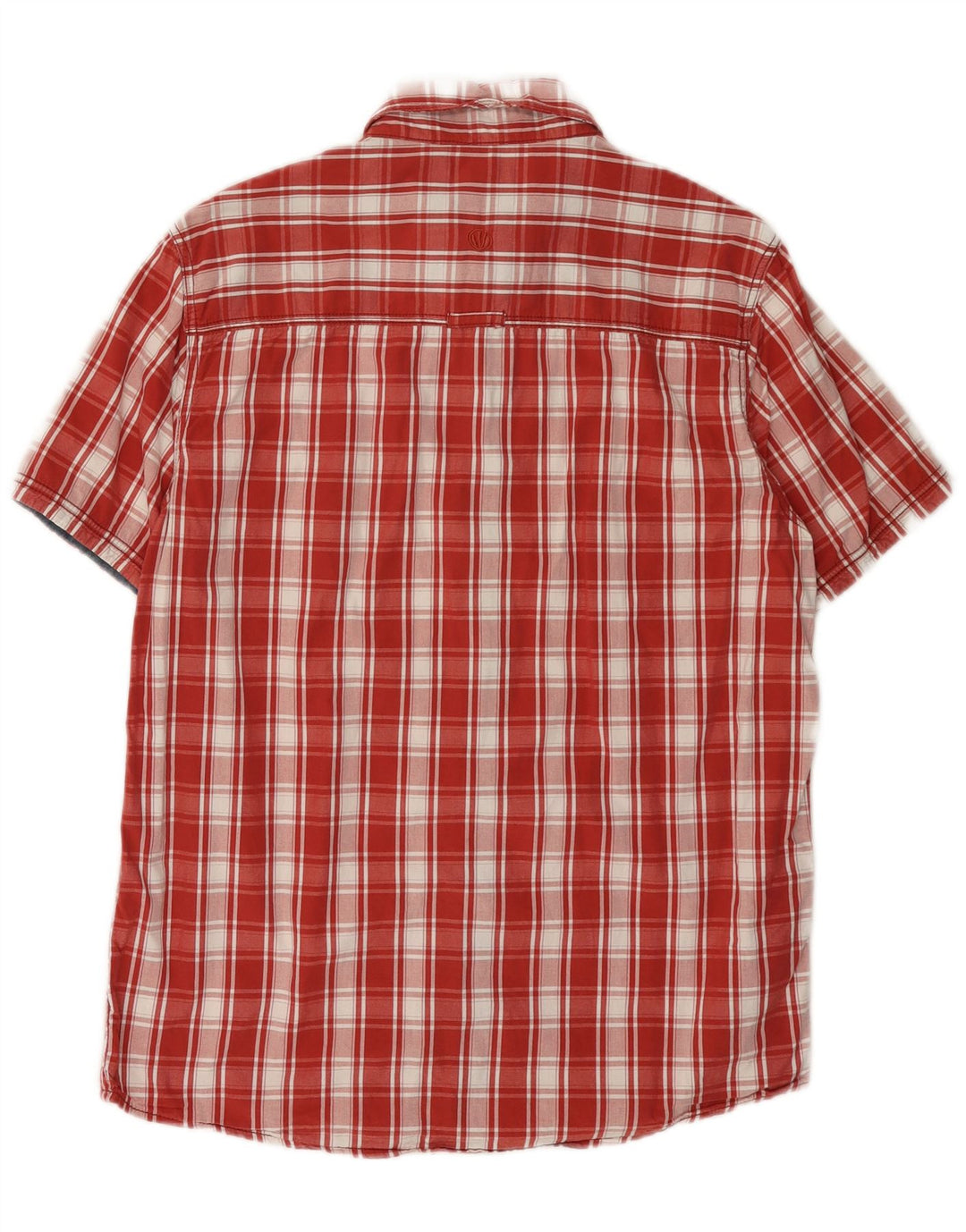 FAT FACE Mens Classic Fit Short Sleeve Flannel Shirt Medium Red Check