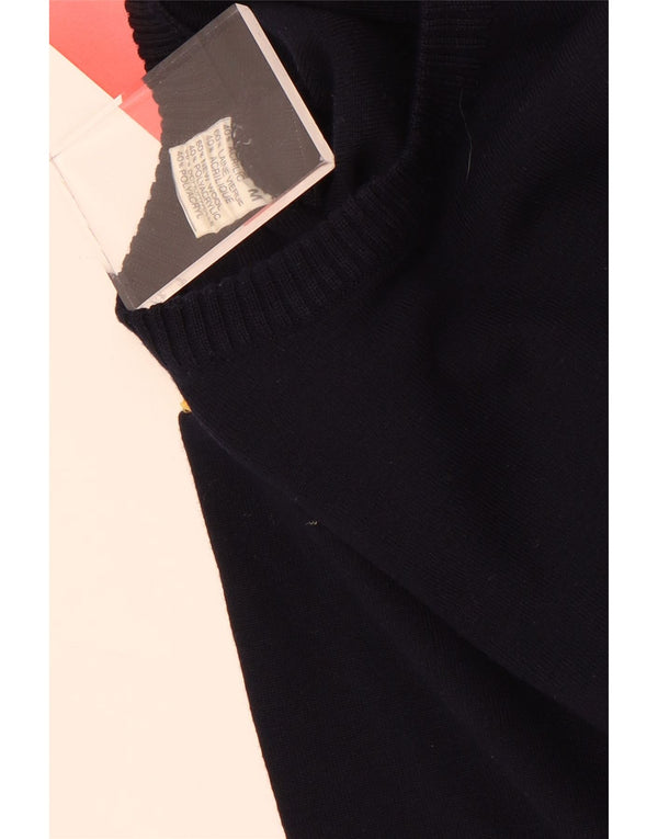 Paul & Shark Mens Crew Neck Jumper Sweater Medium Navy Blue Colourblock