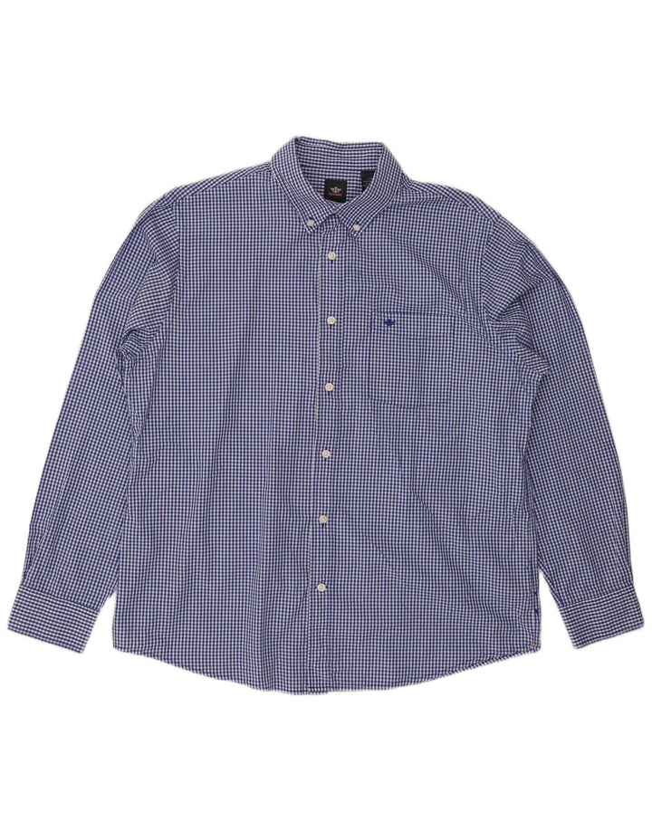 DOCKERS Mens Shirt Large Blue Gingham Cotton