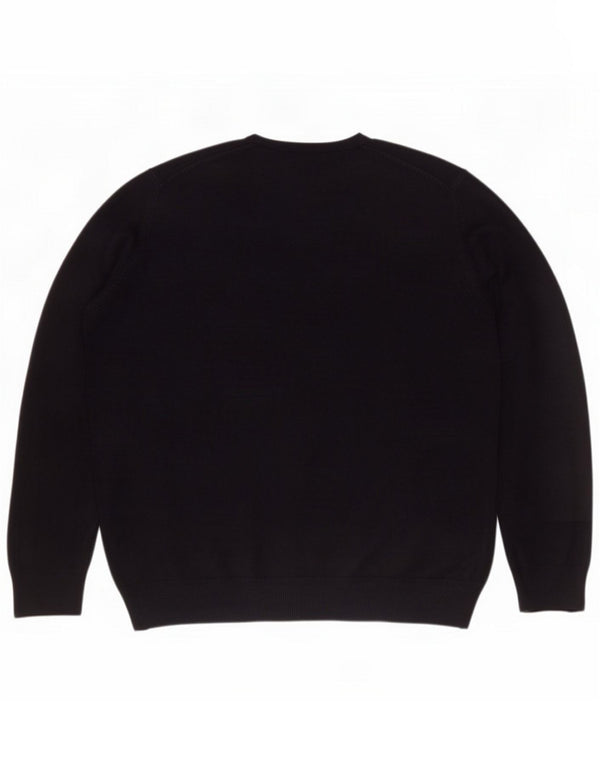 Marks & Spencer Womens V-Neck Jumper Sweater UK 14 Large Navy Blue Acrylic