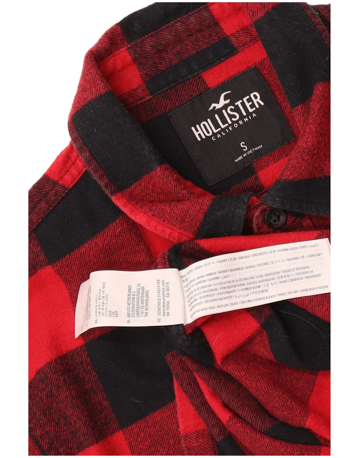 Hollister Mens Flannel Shirt Small Red Check Cotton