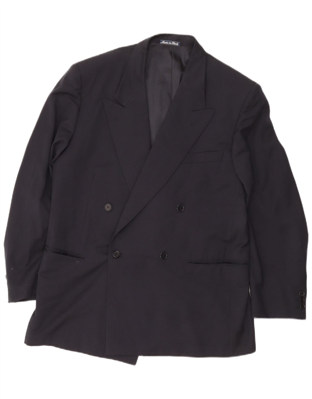 Cerruti 1881 Mens Double Breasted Blazer Jacket Medium Navy Blue Wool