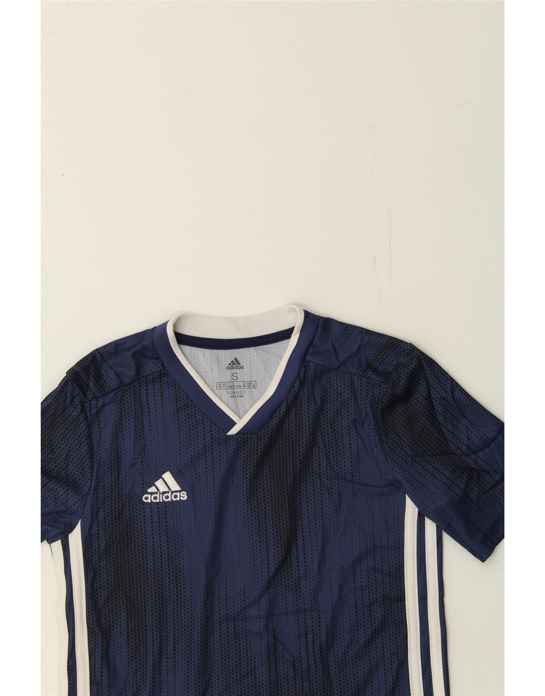 ADIDAS Boys Climalite T-Shirt Top 9-10 Years Small Navy Blue Polyester Vintage Adidas and Second-Hand Adidas from Messina Hembry 