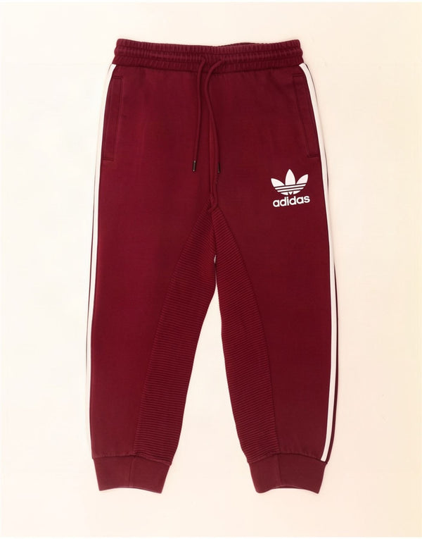 Adidas Mens Tracksuit Trousers Joggers Medium Maroon Cotton
