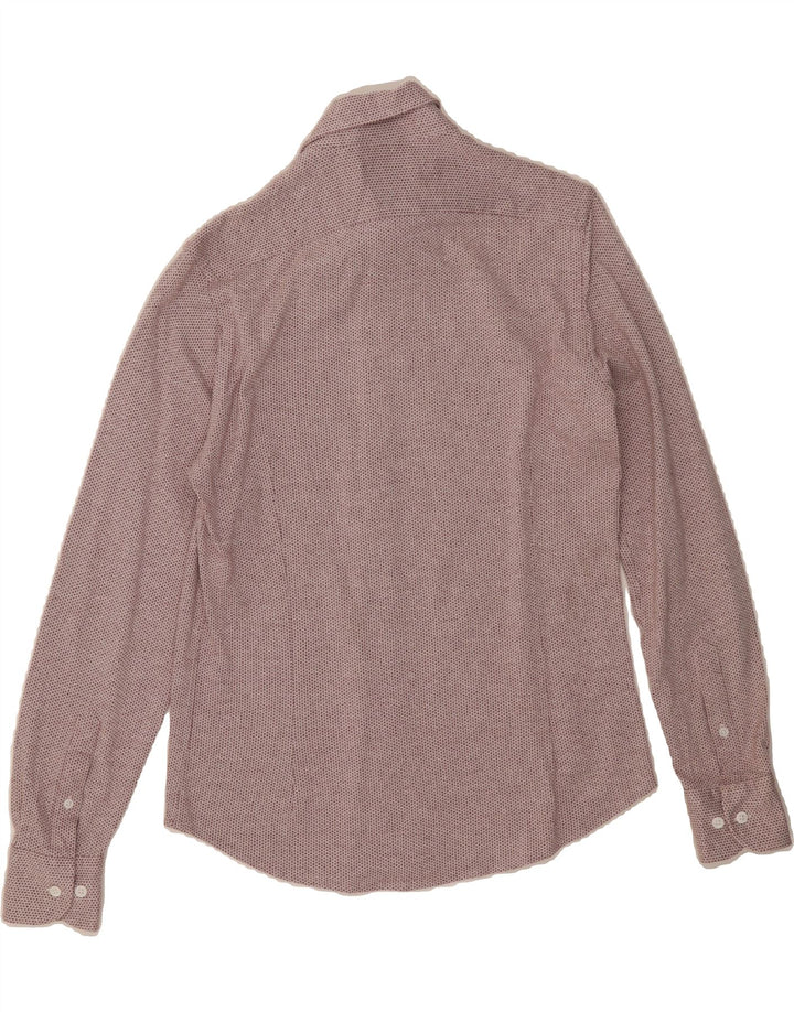 MASSIMO DUTTI Mens Shirt Small Burgundy Spotted Cotton Vintage Massimo Dutti and Second-Hand Massimo Dutti from Messina Hembry 